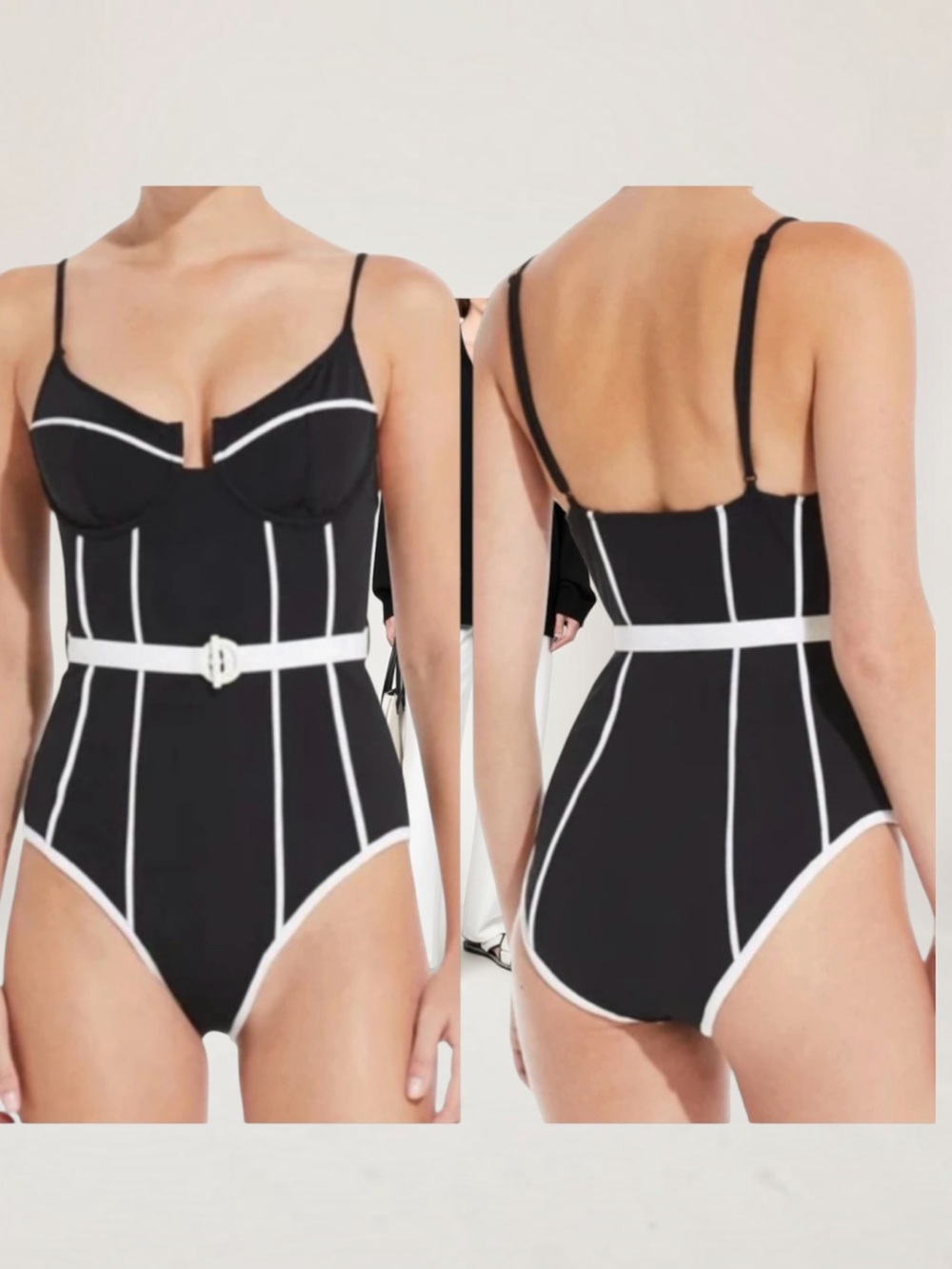 New! Solid & Striped The Veronica Blackout One Piece
Swimsuit Small